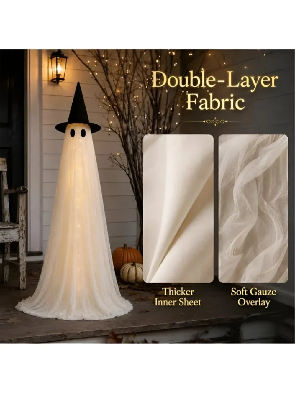 Halloween Decorations Outdoor 3 Pack Lighted Ghost-Family with Timer Remote